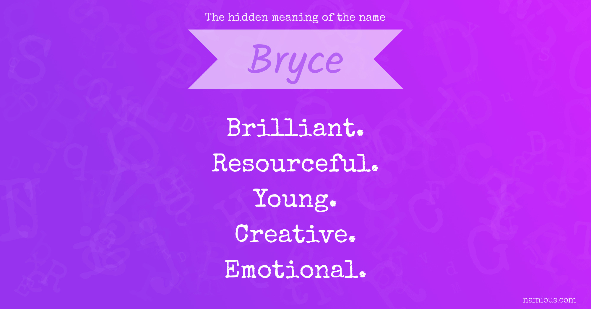 The hidden meaning of the name Bryce