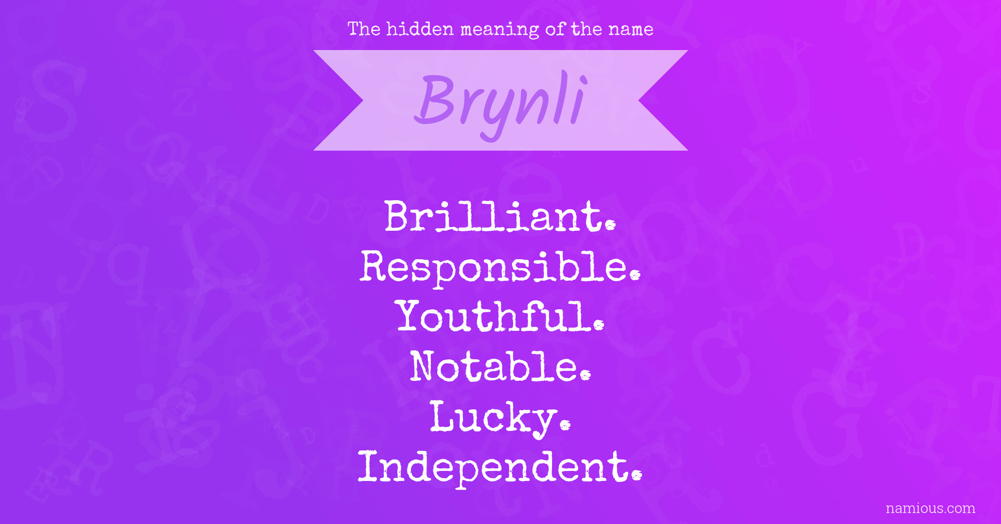 The hidden meaning of the name Brynli