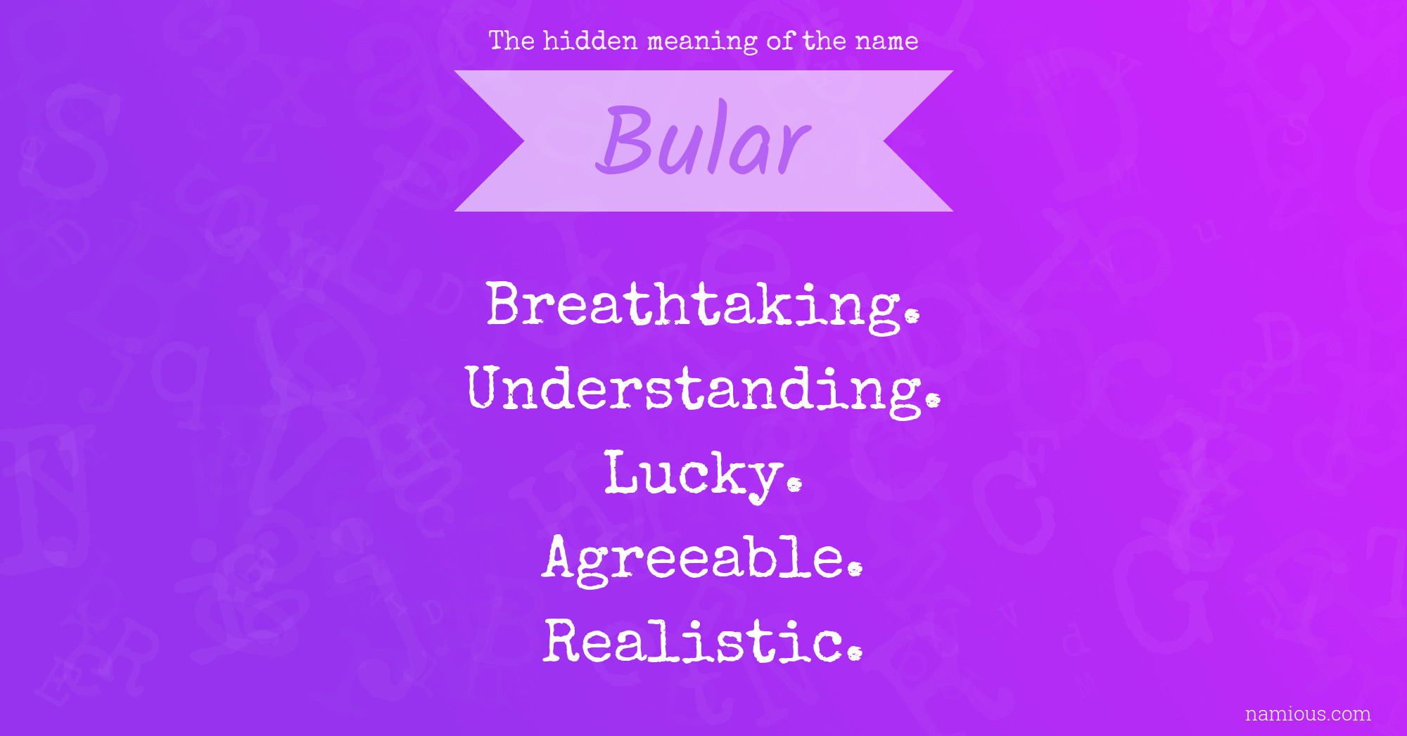 The hidden meaning of the name Bular