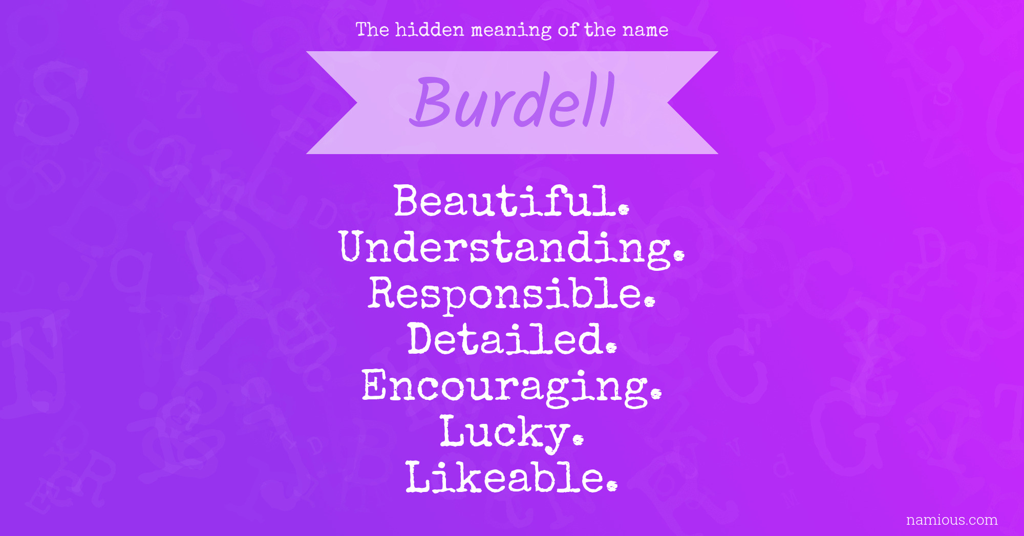 The hidden meaning of the name Burdell