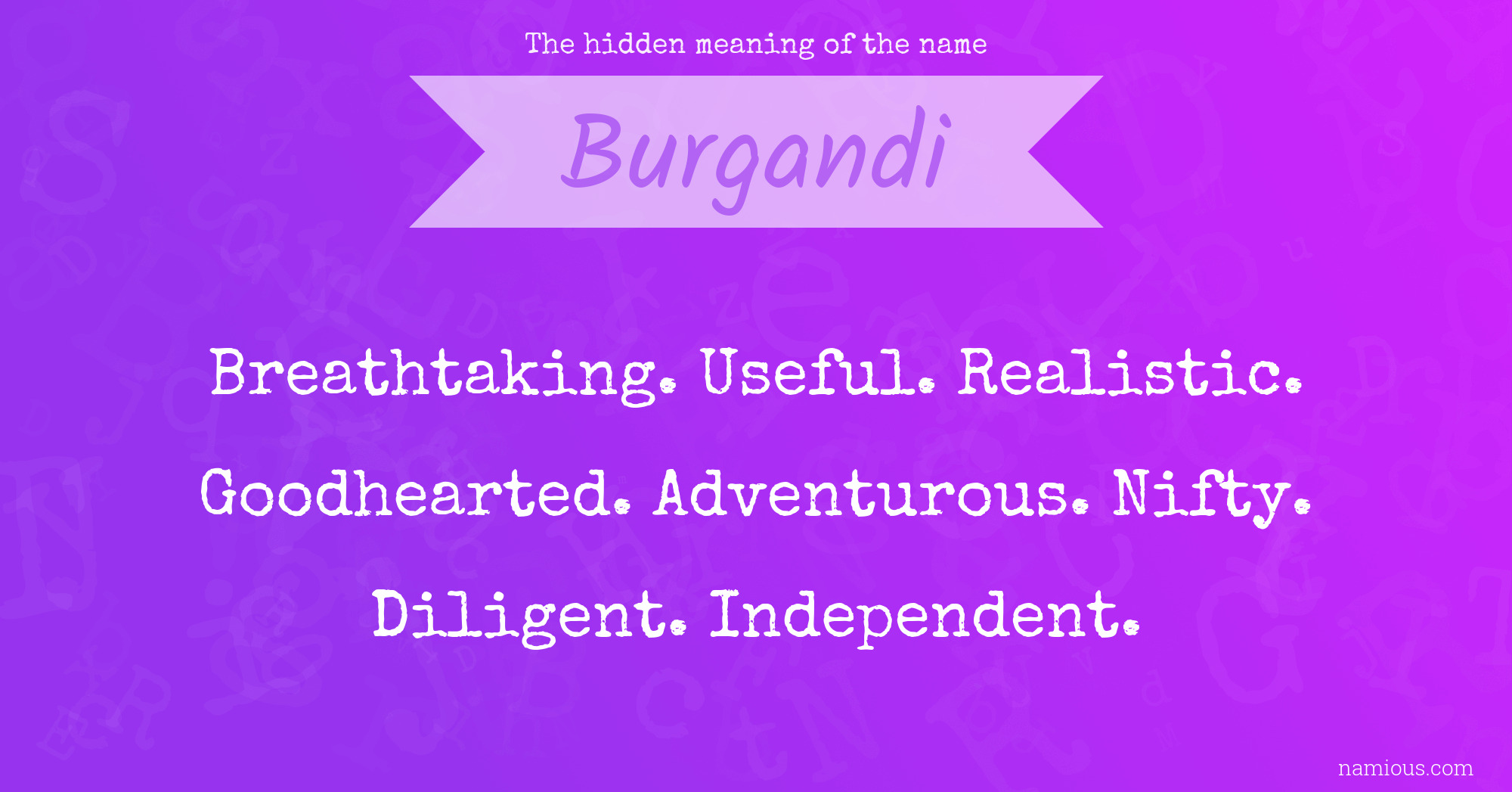 The hidden meaning of the name Burgandi