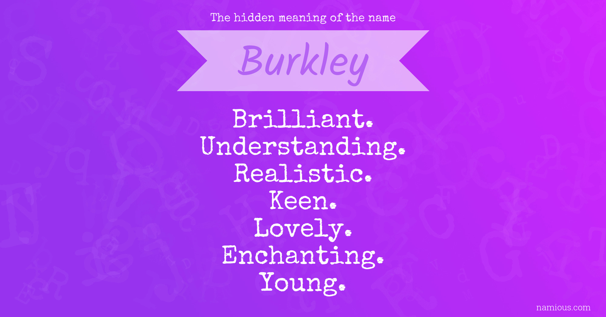 The hidden meaning of the name Burkley