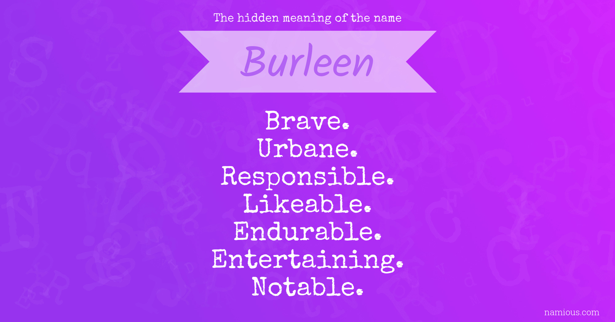 The hidden meaning of the name Burleen