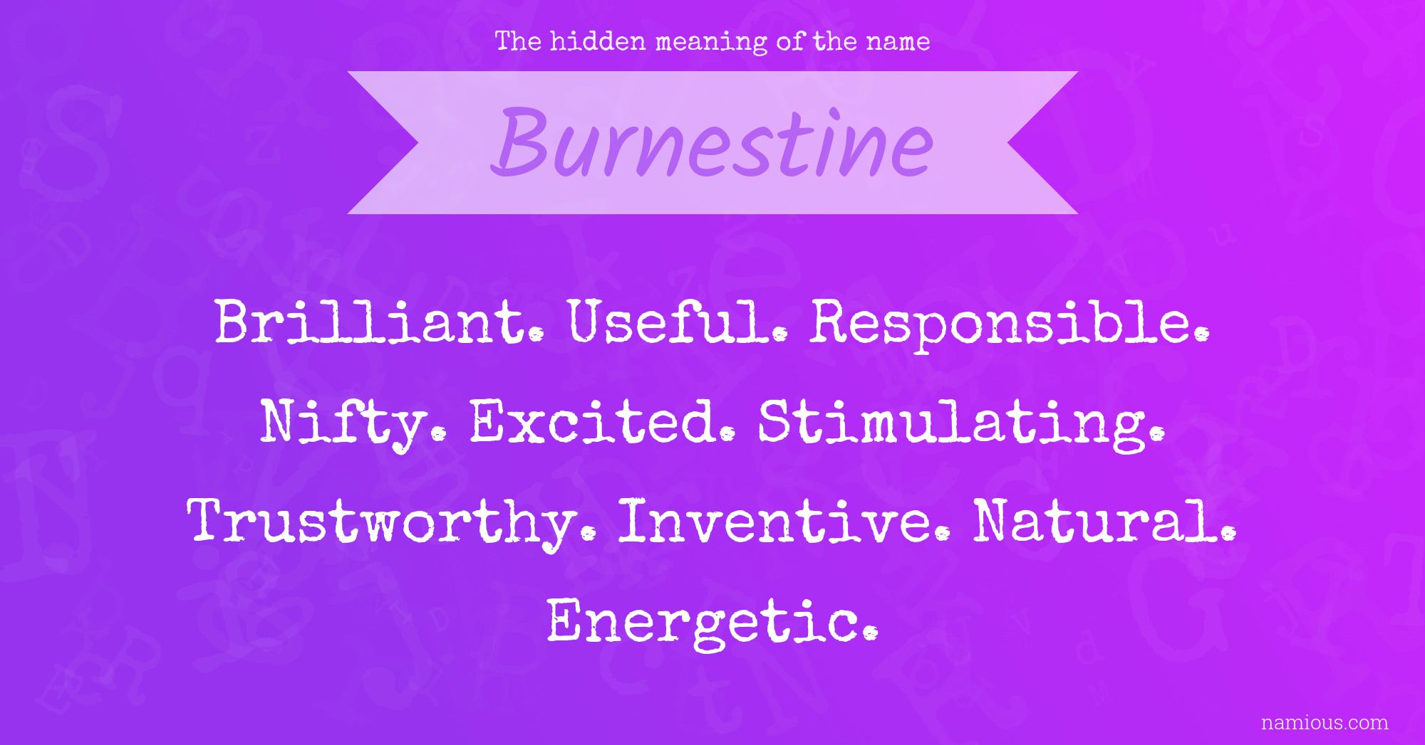 The hidden meaning of the name Burnestine