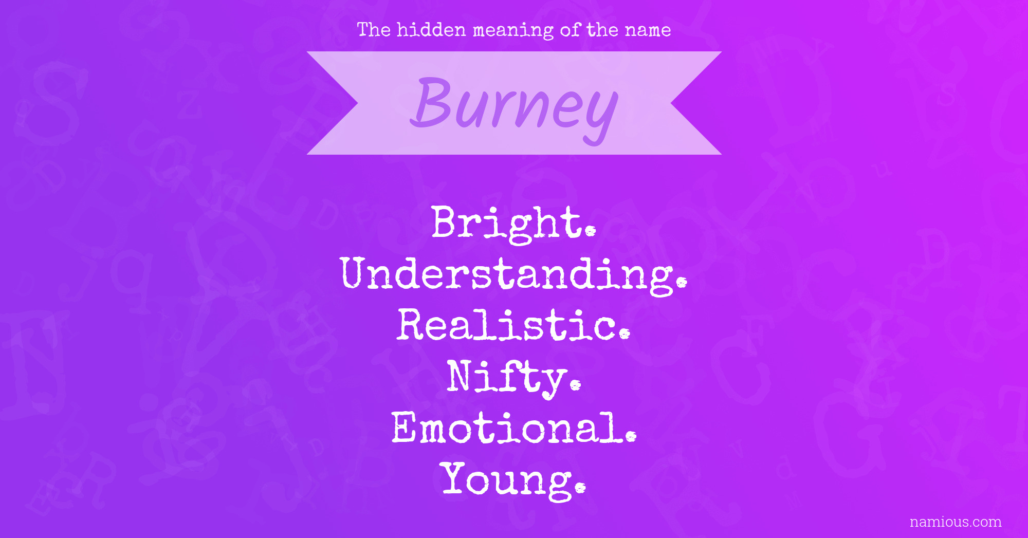 The hidden meaning of the name Burney