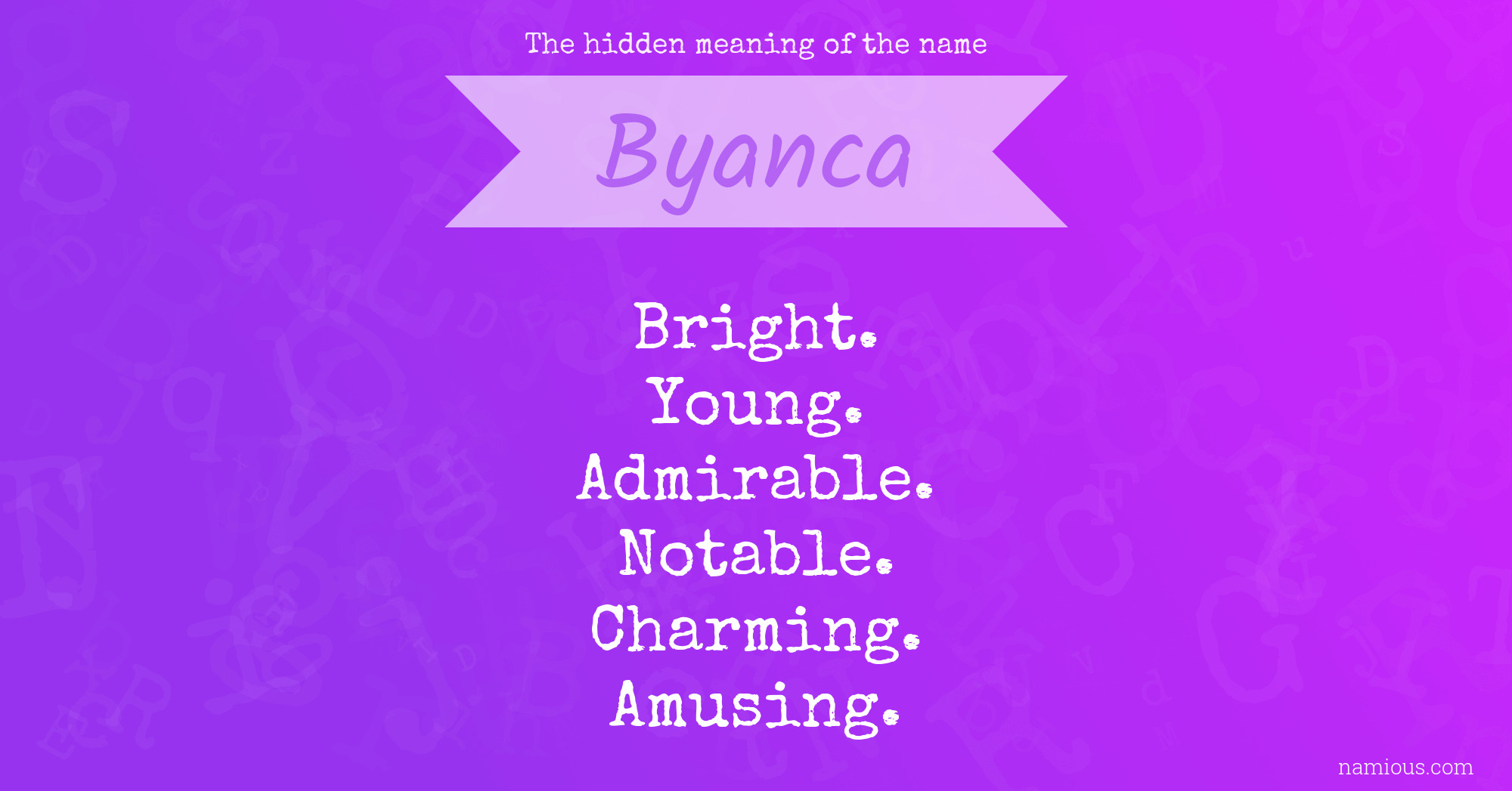 The hidden meaning of the name Byanca