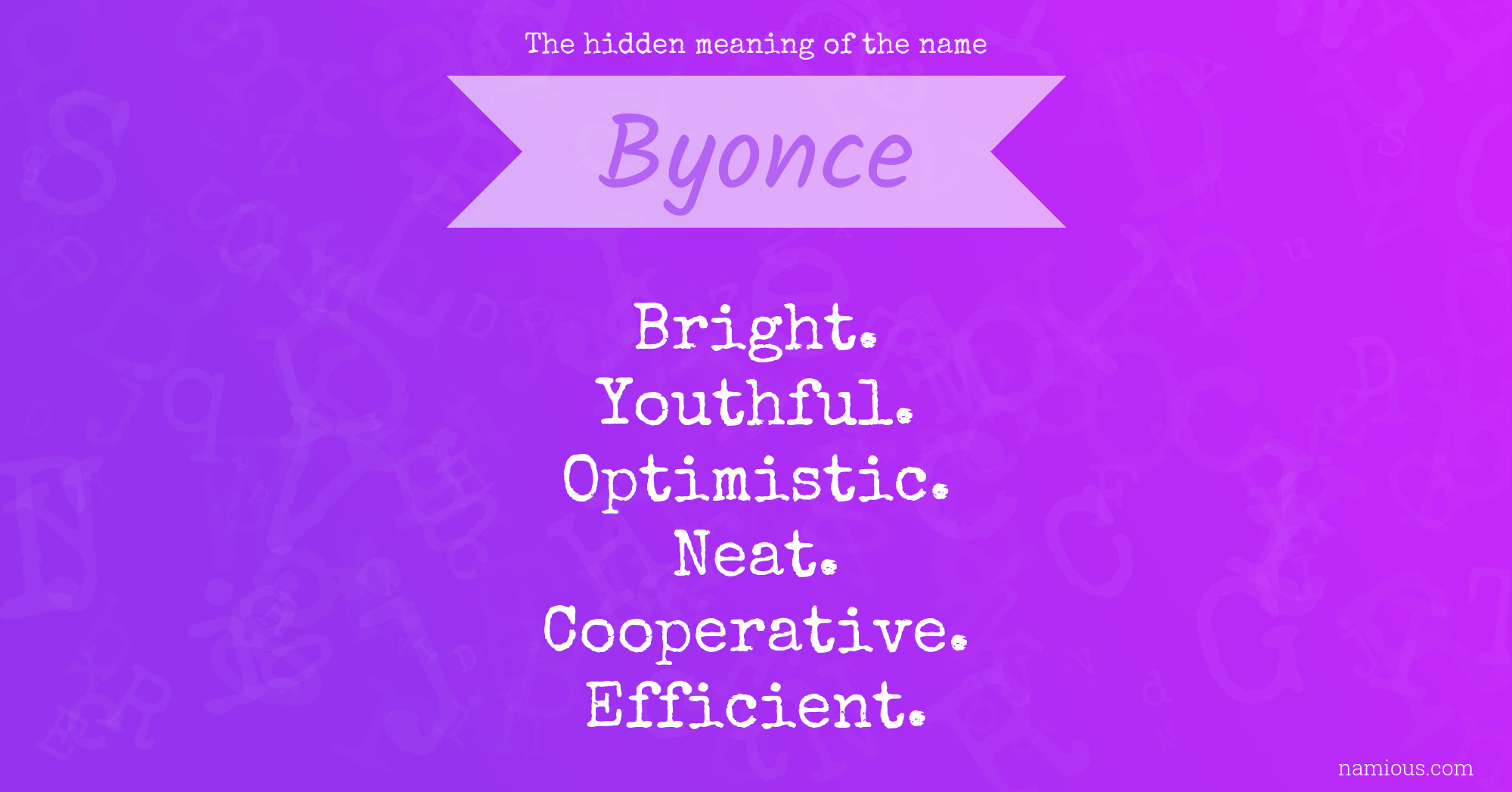 The hidden meaning of the name Byonce