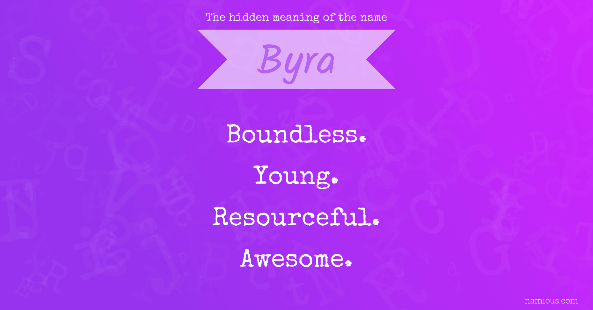 The hidden meaning of the name Byra