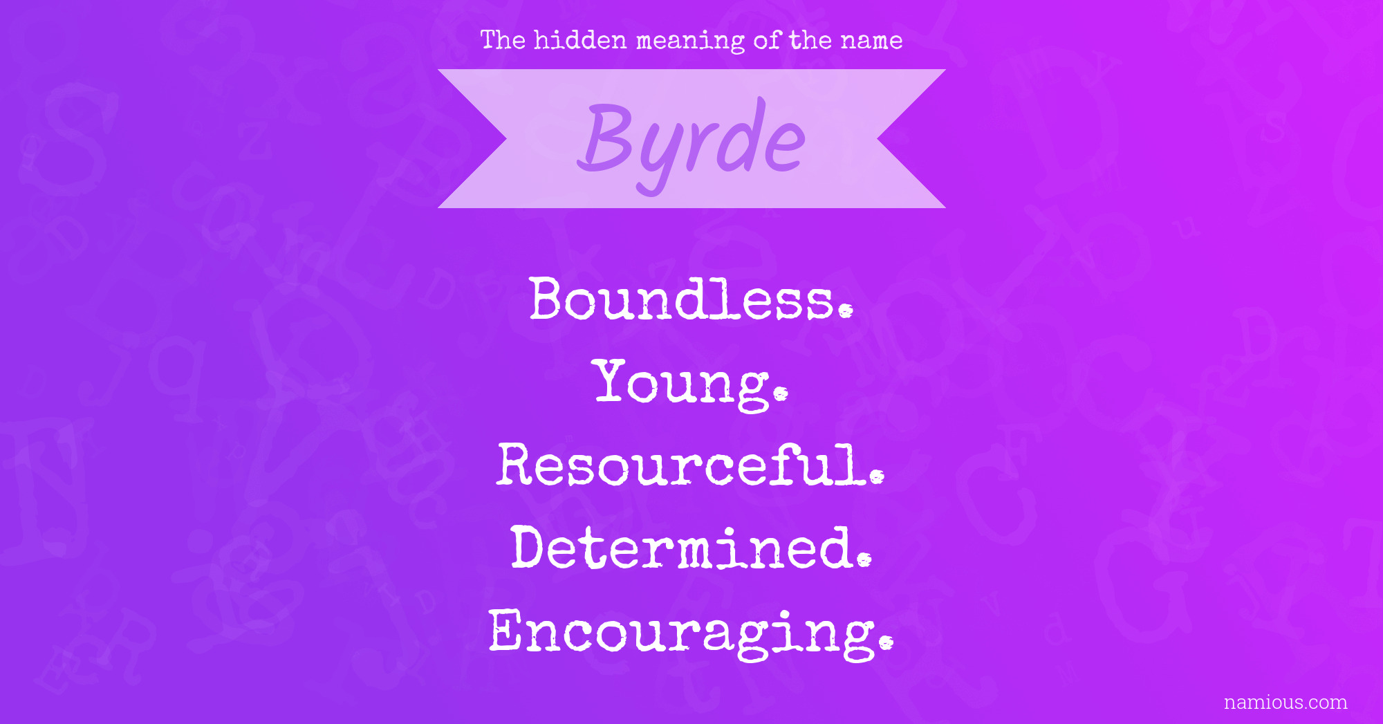 The hidden meaning of the name Byrde