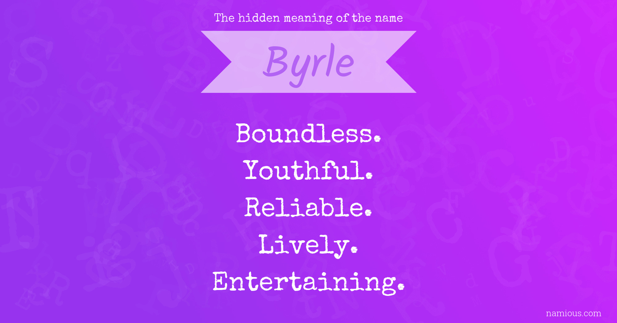 The hidden meaning of the name Byrle