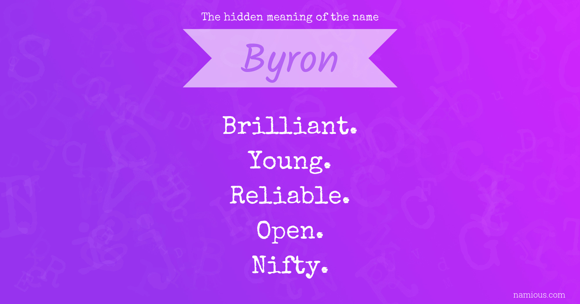 The hidden meaning of the name Byron