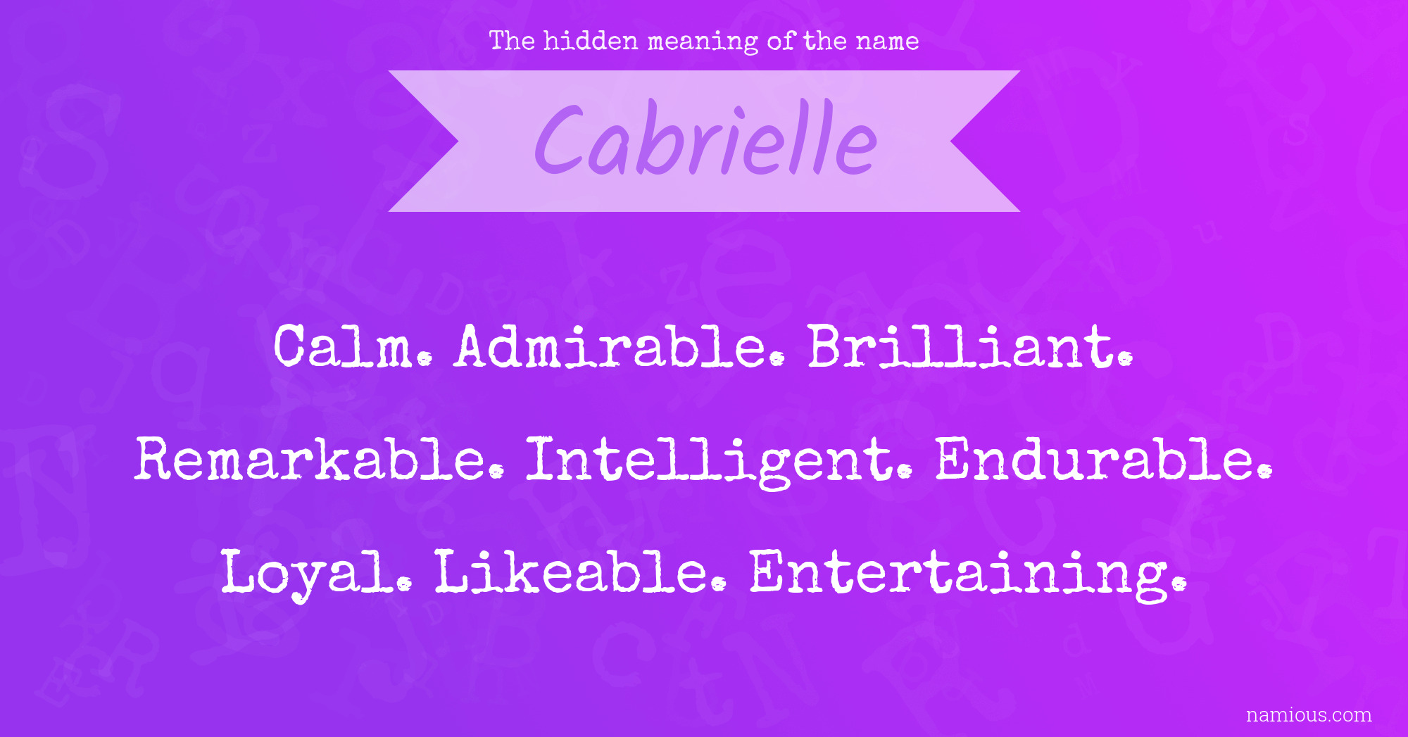 The hidden meaning of the name Cabrielle