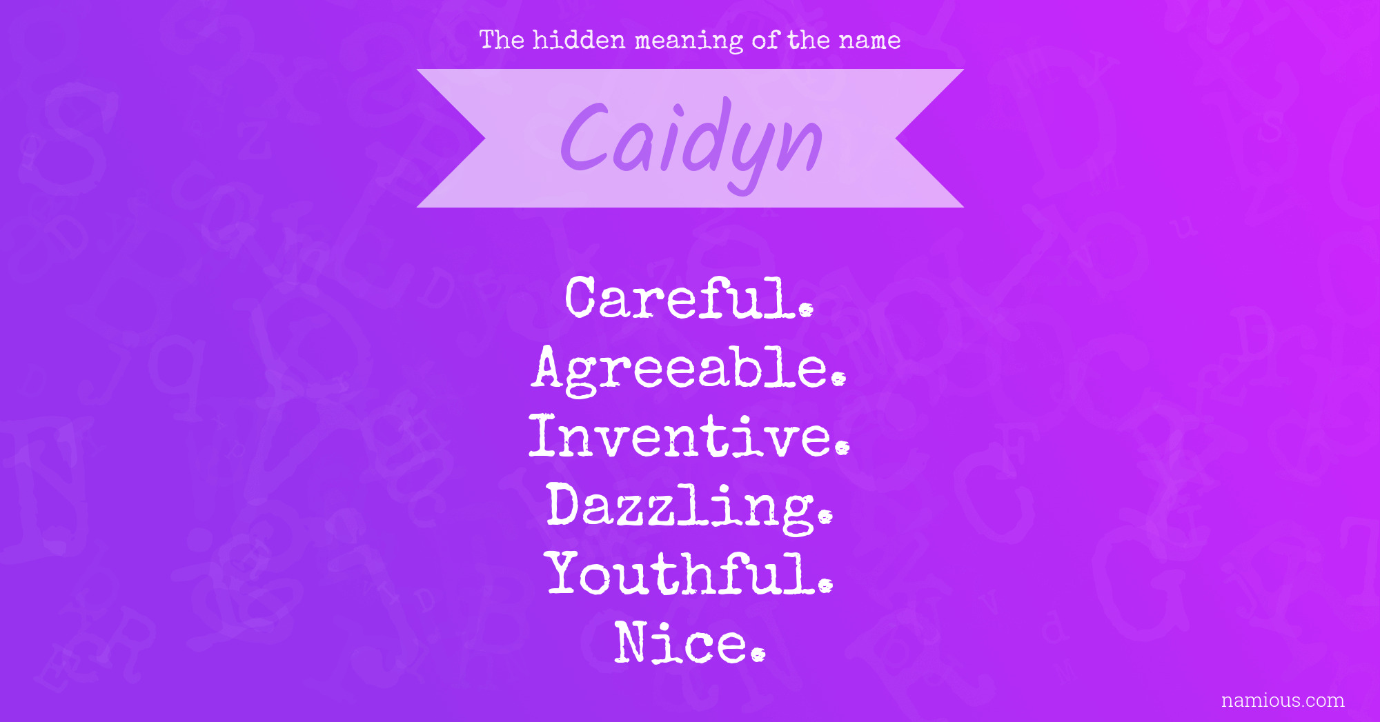 The hidden meaning of the name Caidyn