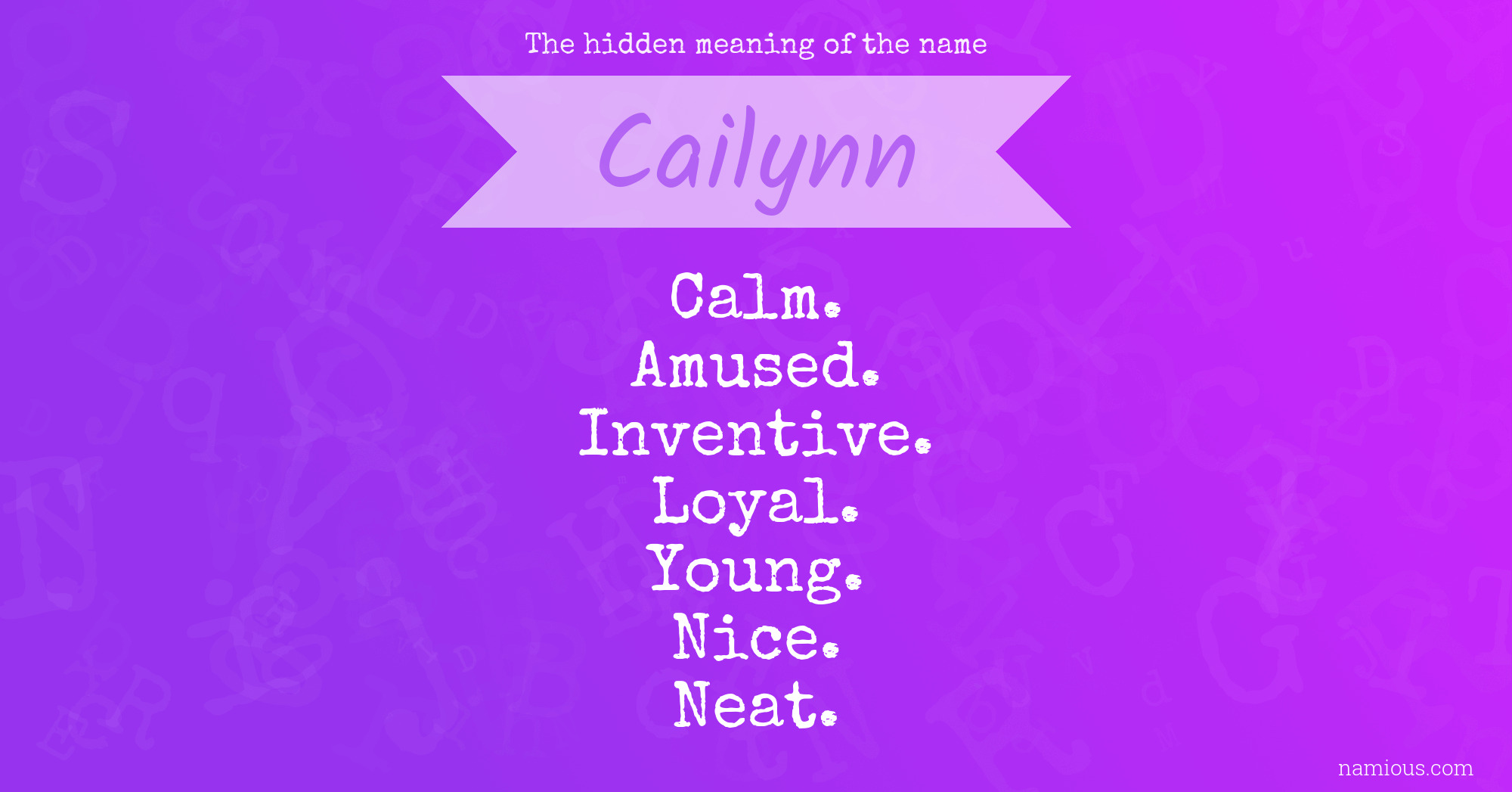 The hidden meaning of the name Cailynn