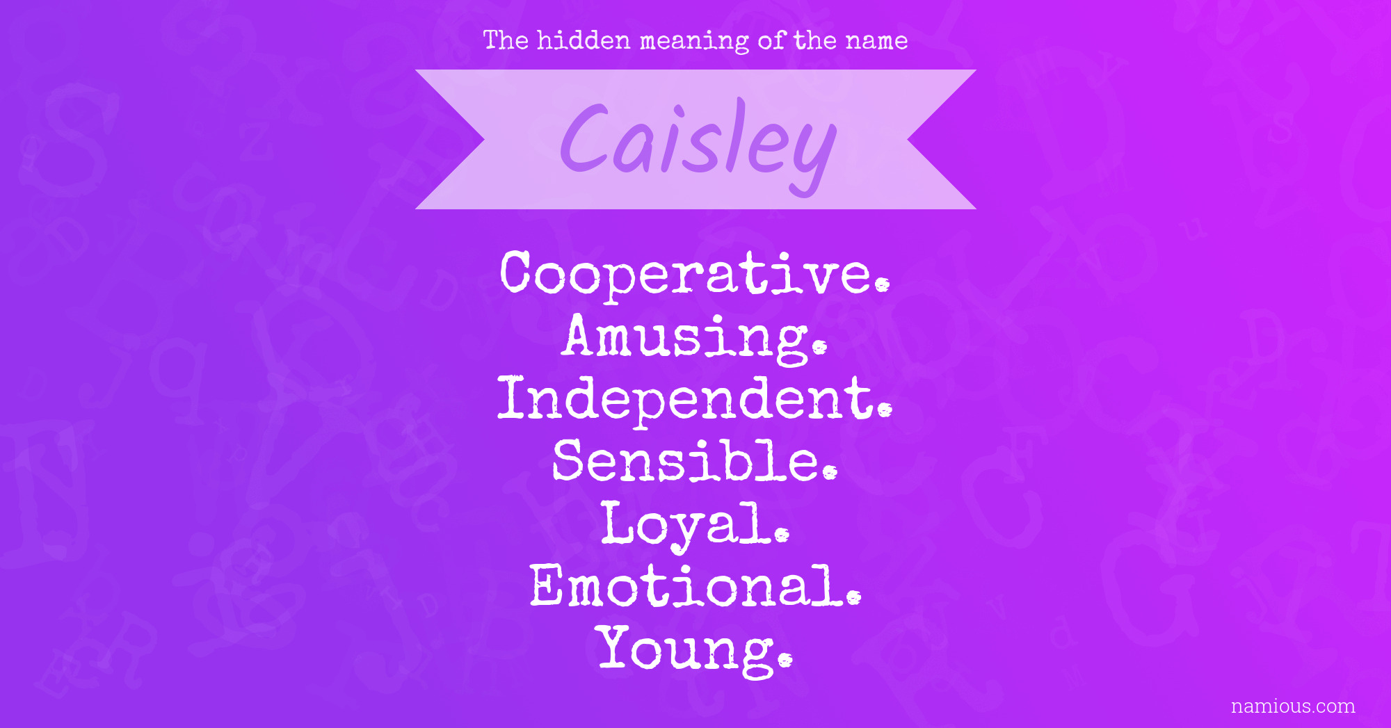 The hidden meaning of the name Caisley