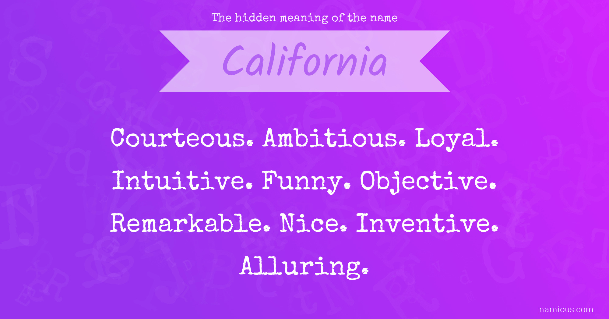 The hidden meaning of the name California