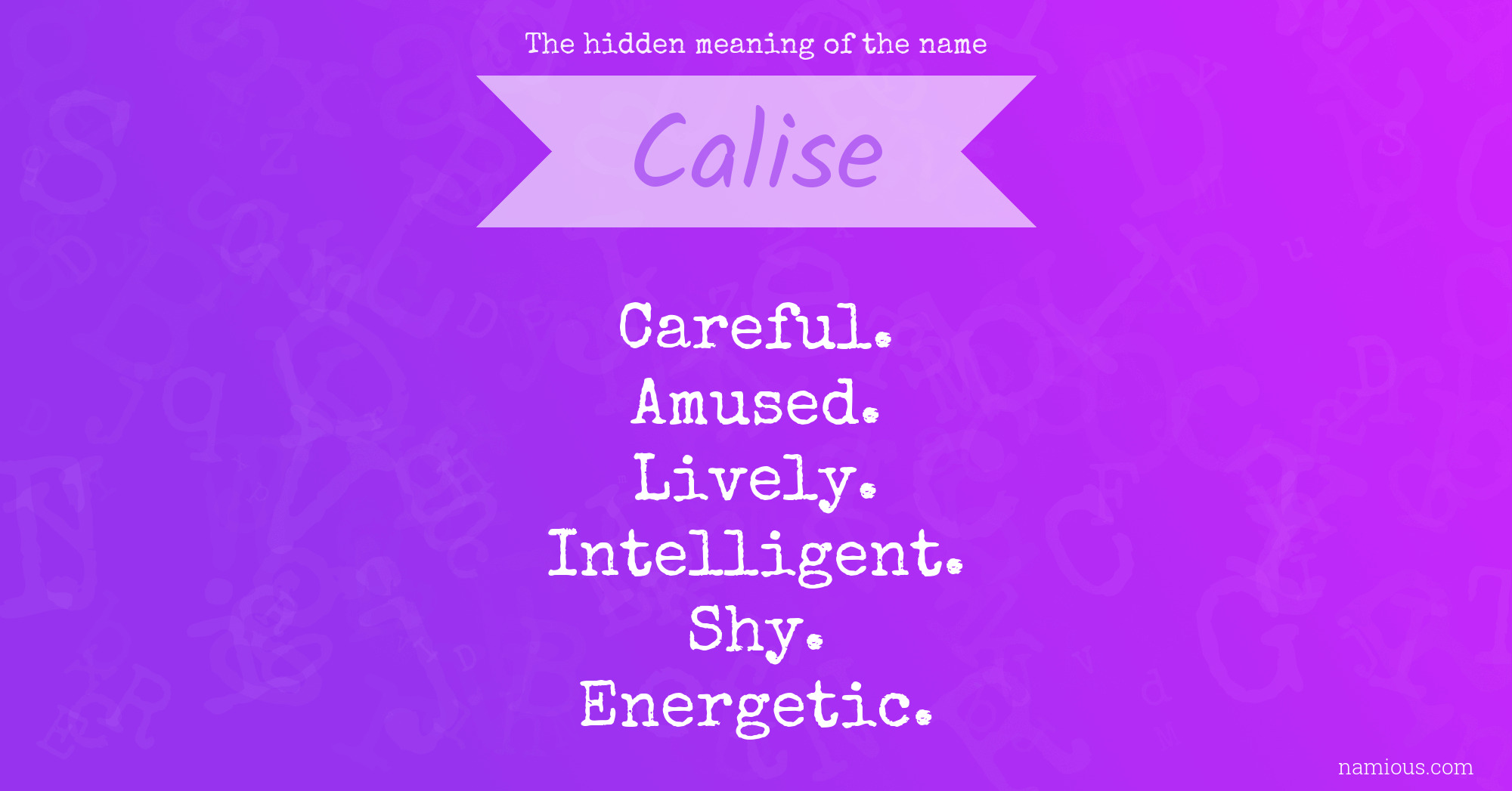 The hidden meaning of the name Calise