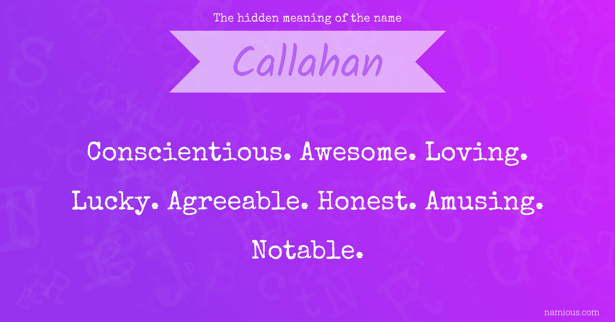 The hidden meaning of the name Callahan