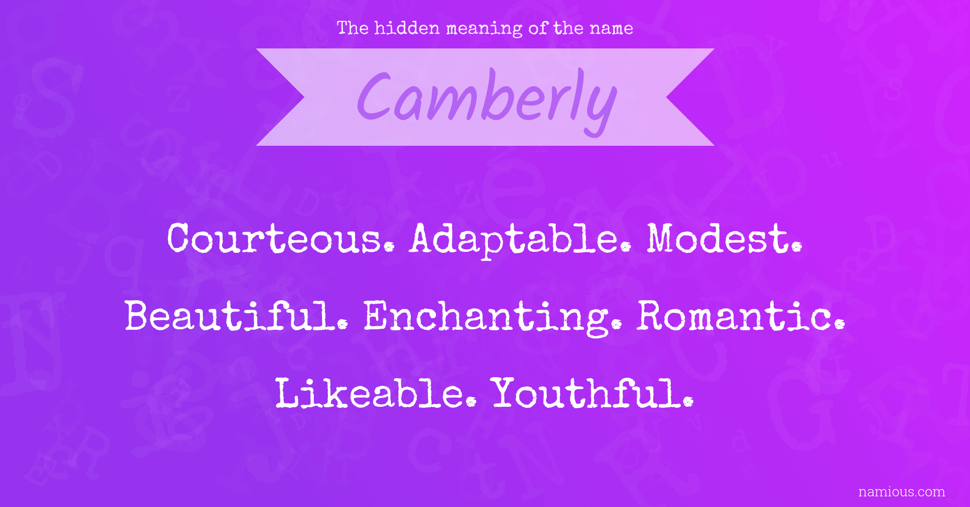 The hidden meaning of the name Camberly