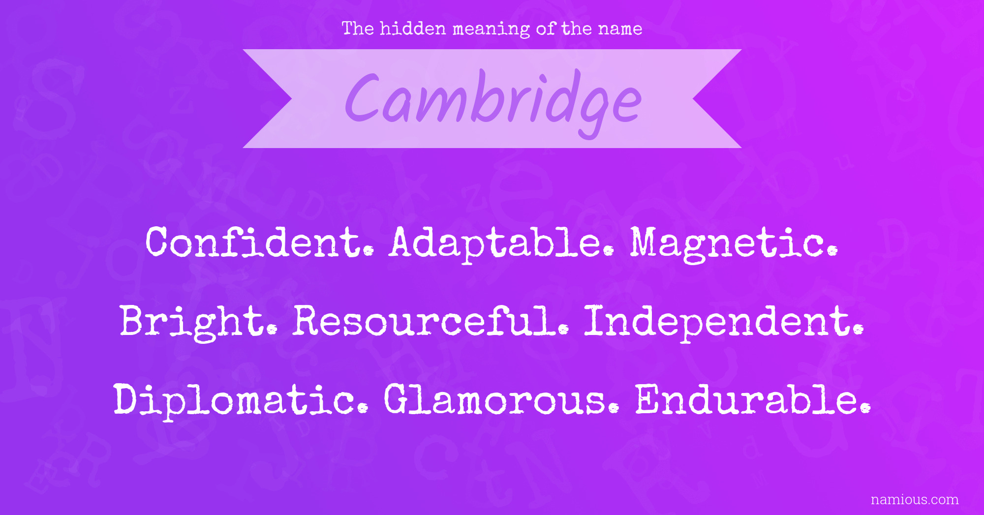 The hidden meaning of the name Cambridge