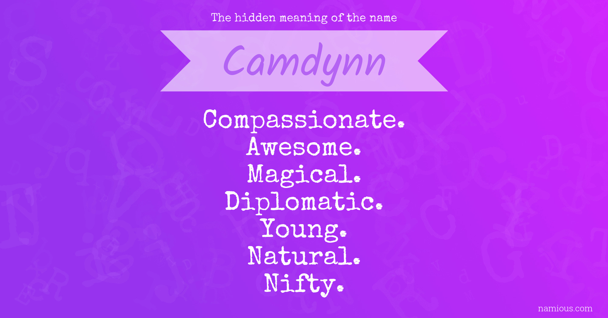 The hidden meaning of the name Camdynn