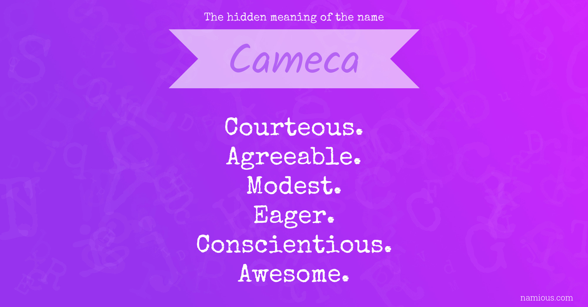 The hidden meaning of the name Cameca