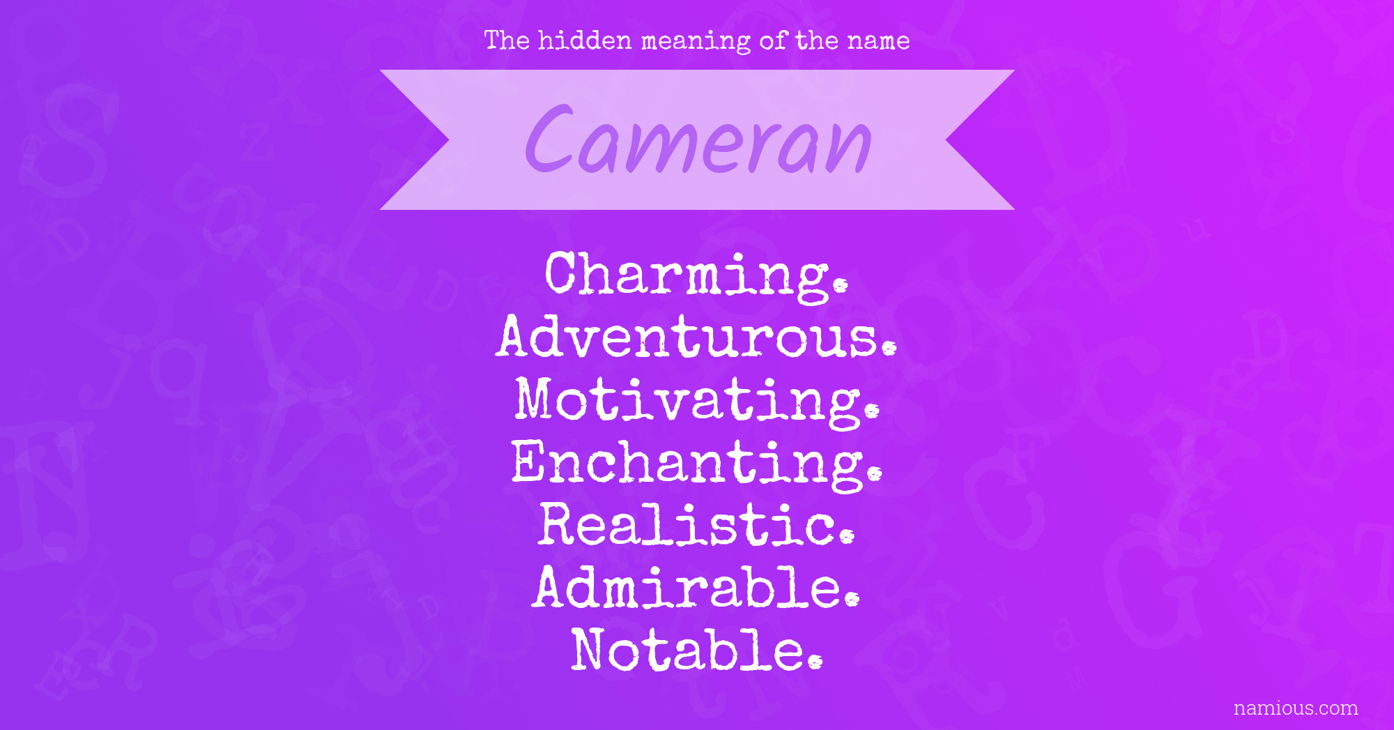 The hidden meaning of the name Cameran