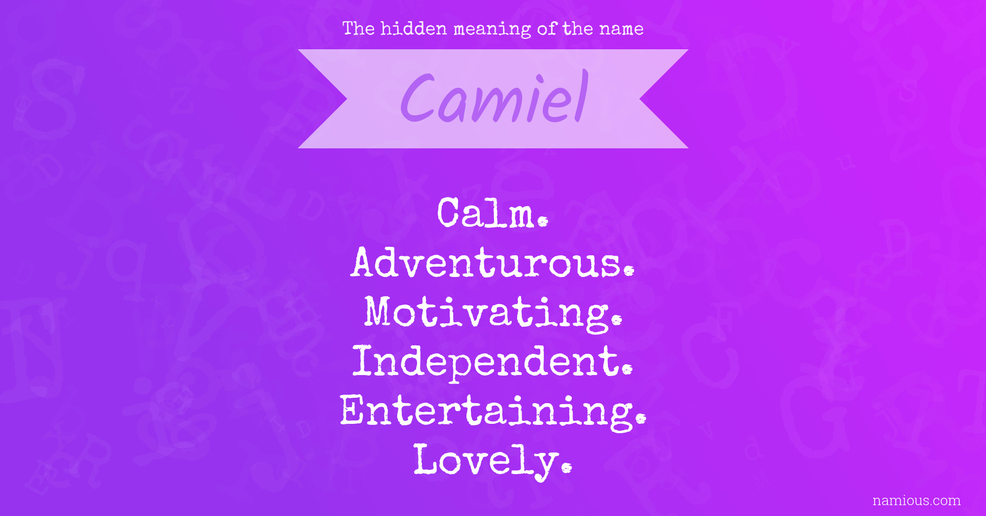 The hidden meaning of the name Camiel