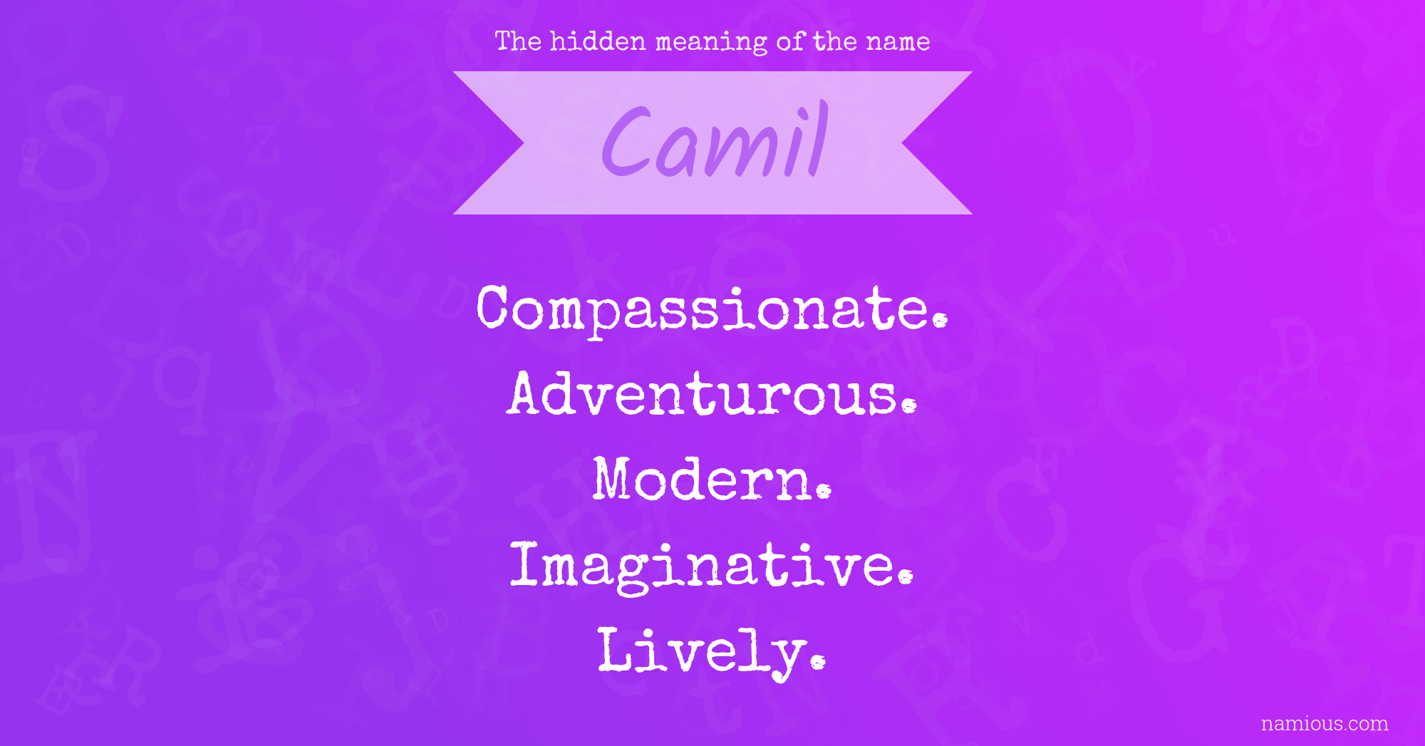 The hidden meaning of the name Camil