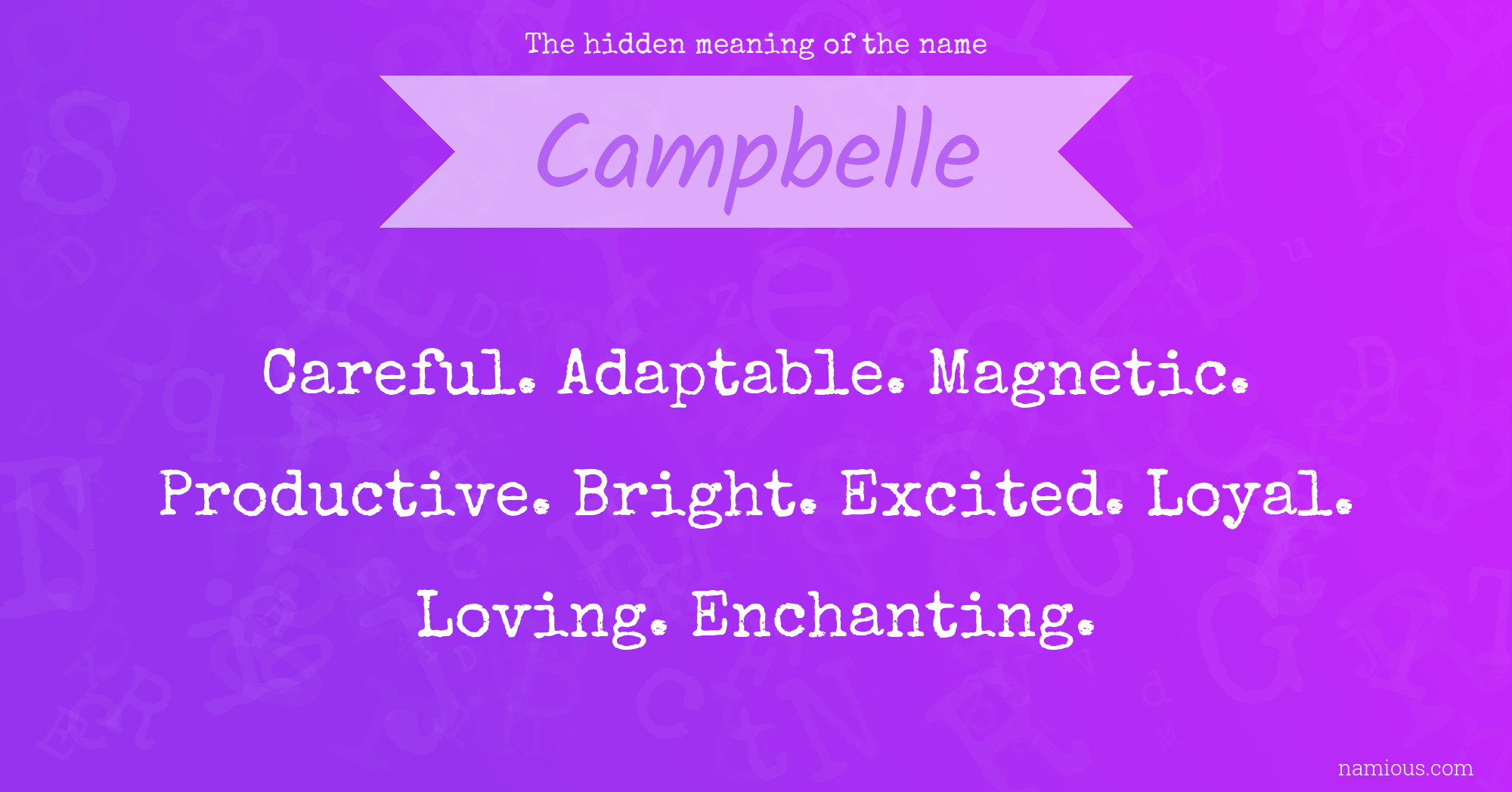 The hidden meaning of the name Campbelle