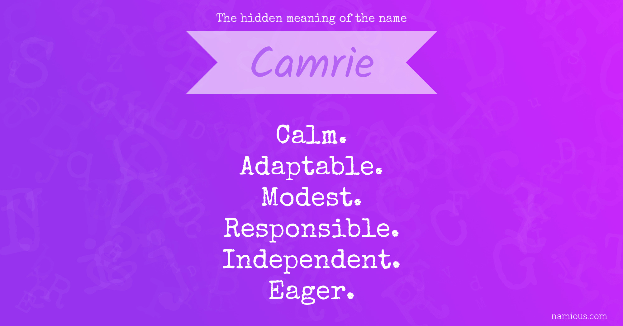 The hidden meaning of the name Camrie