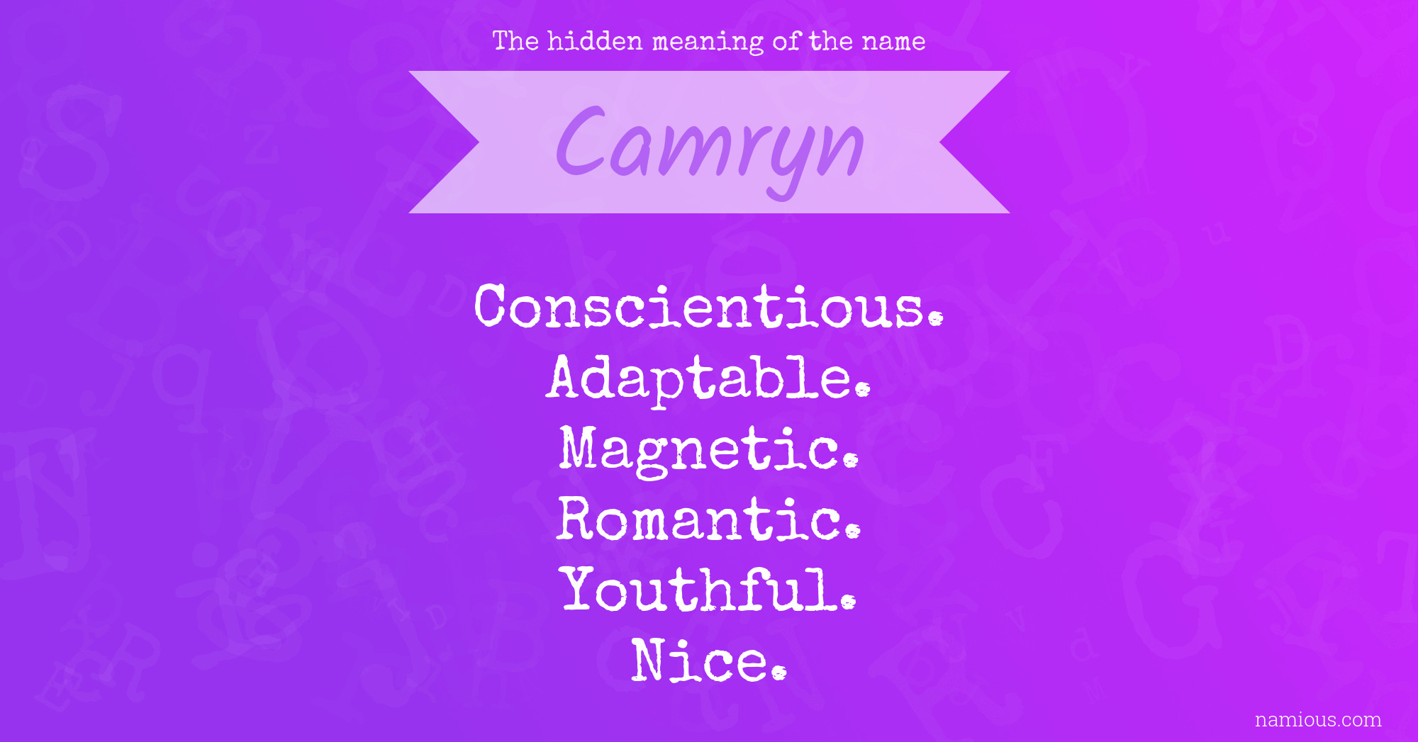 The hidden meaning of the name Camryn