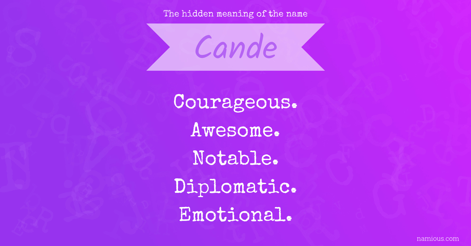 The hidden meaning of the name Cande