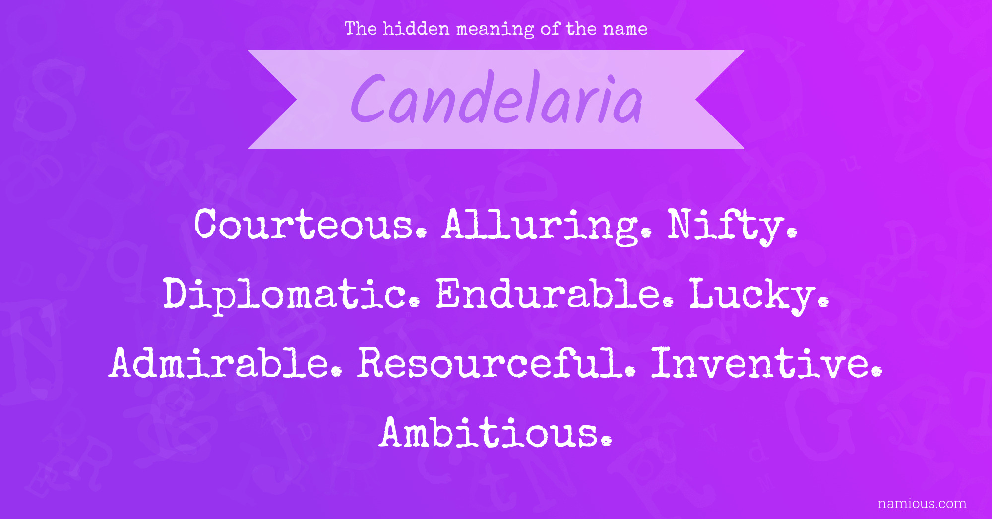 The hidden meaning of the name Candelaria