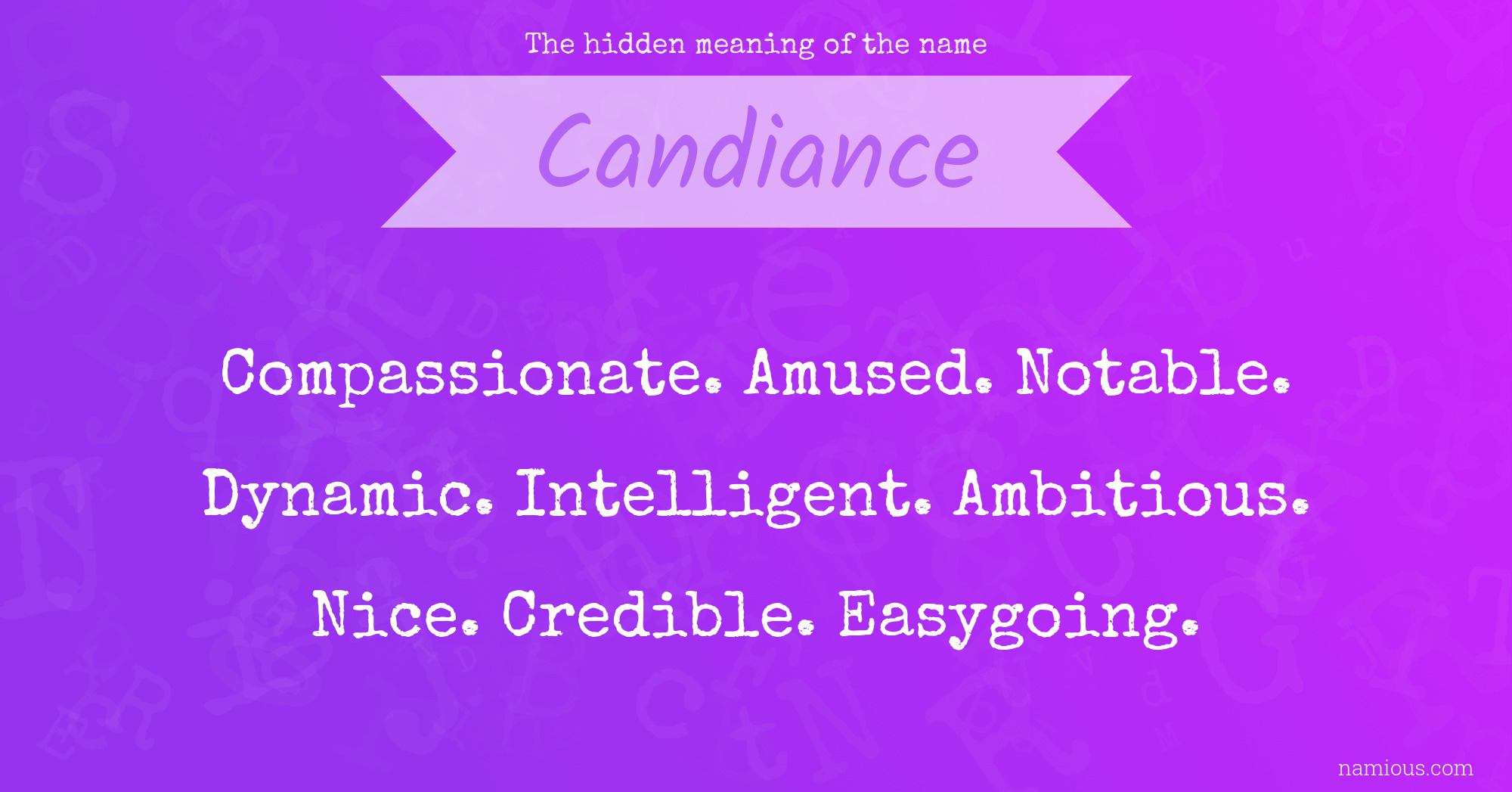 The hidden meaning of the name Candiance