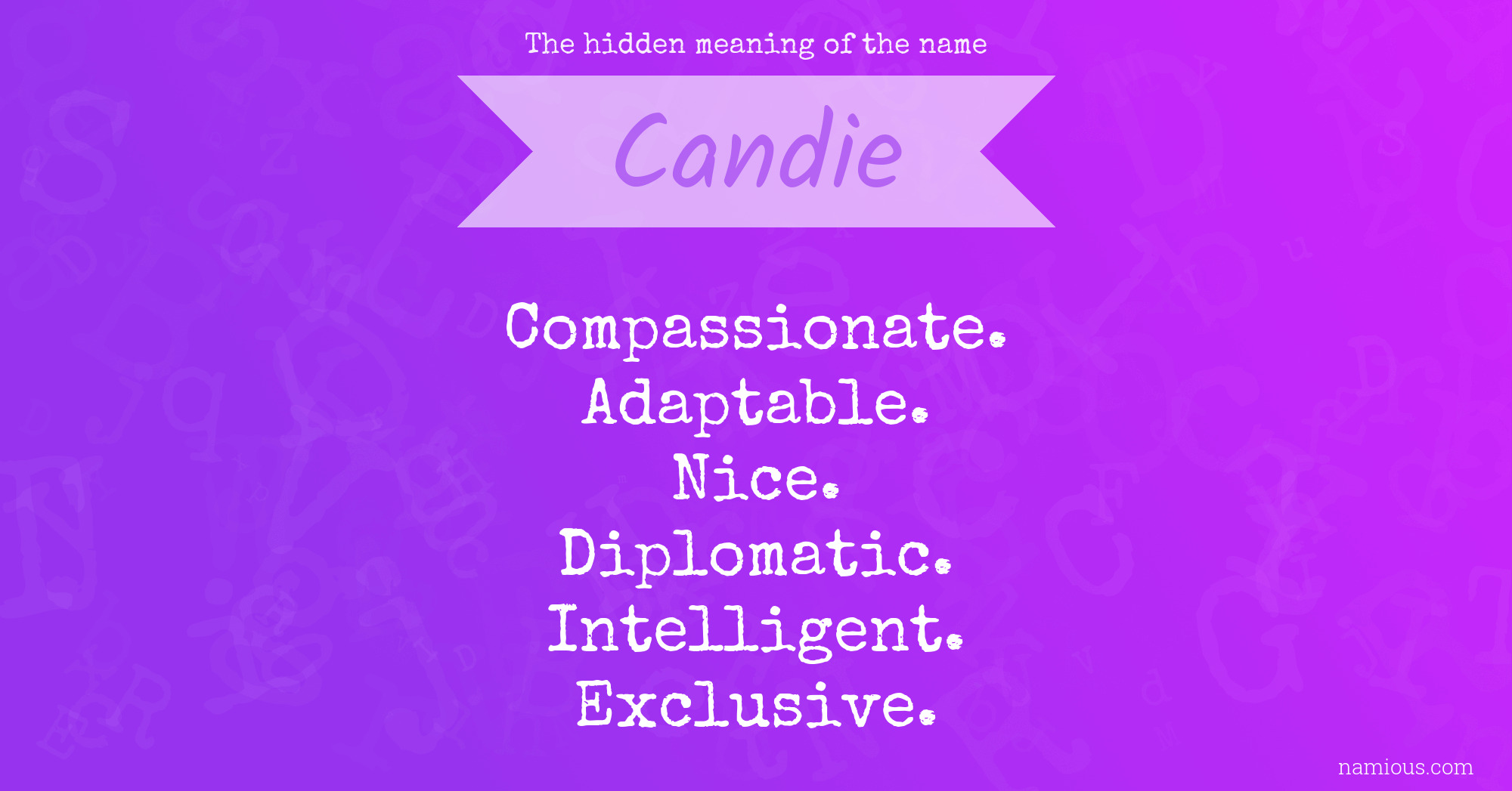 The hidden meaning of the name Candie