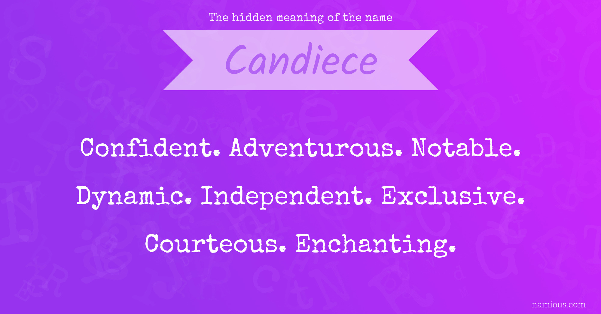 The hidden meaning of the name Candiece