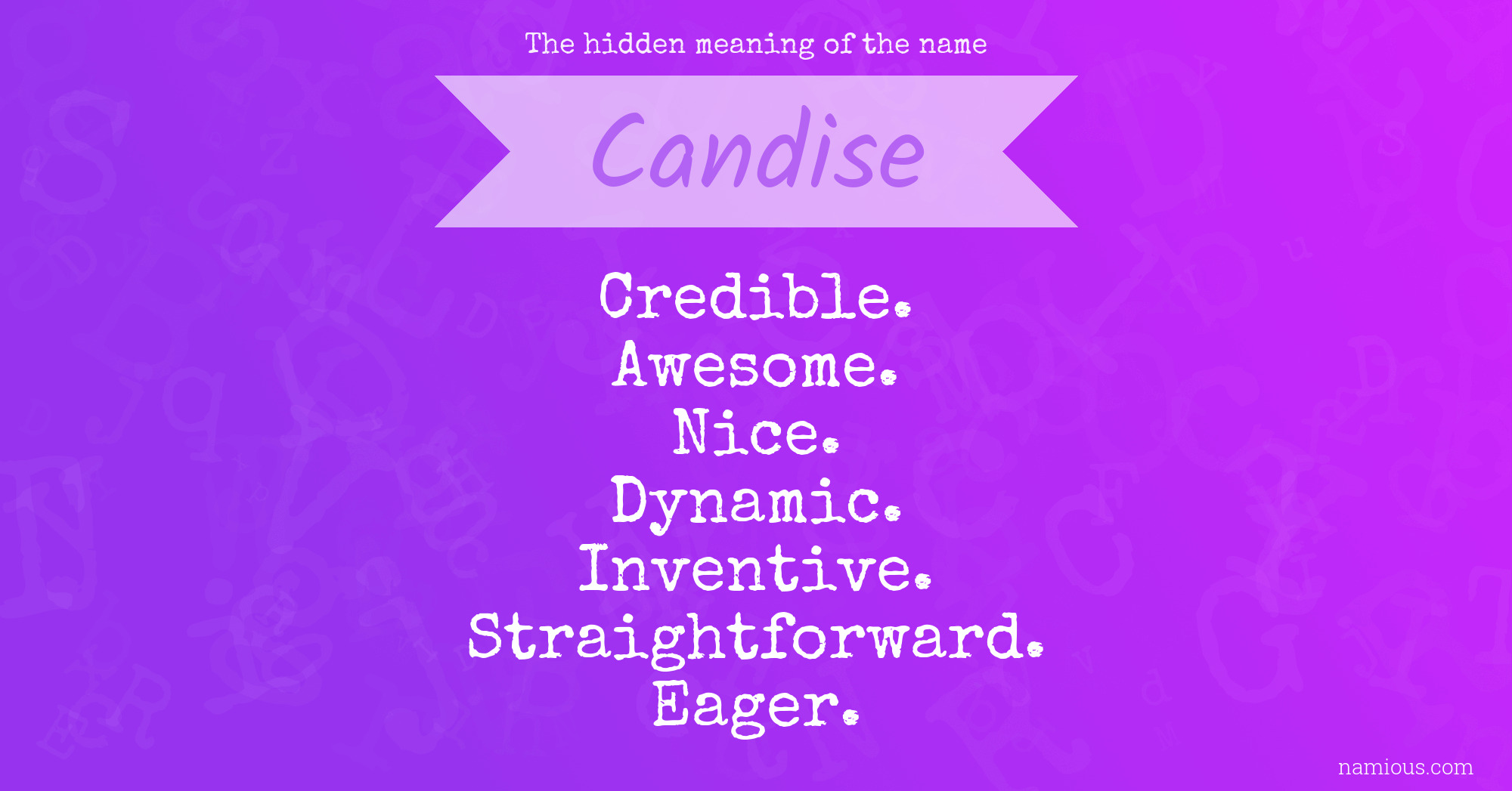 The hidden meaning of the name Candise