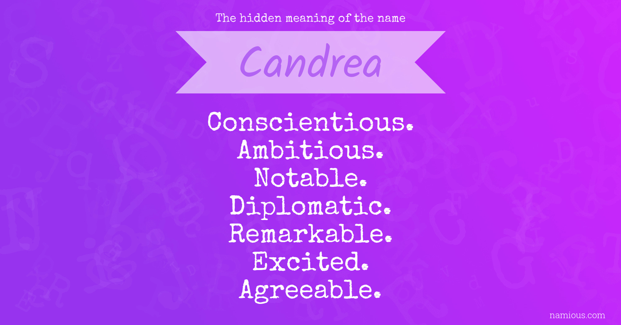 The hidden meaning of the name Candrea