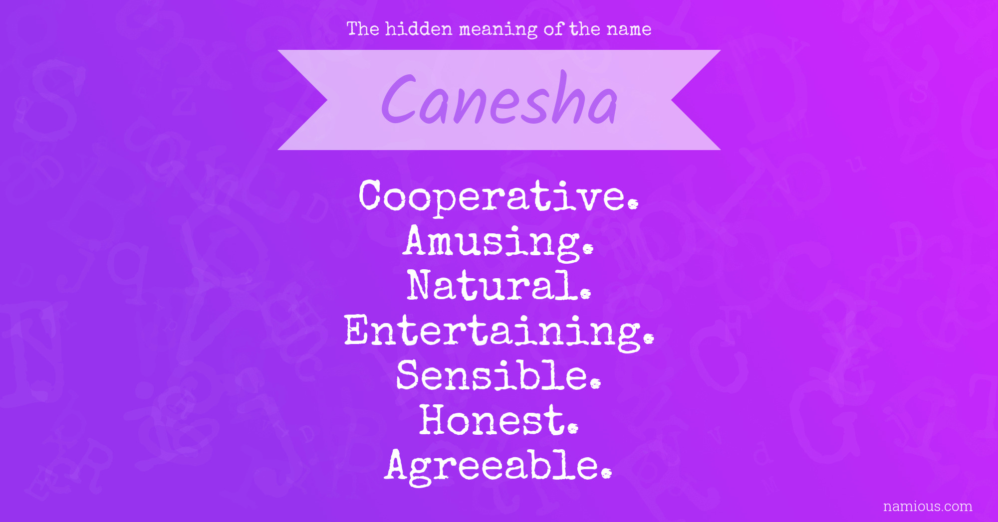 The hidden meaning of the name Canesha