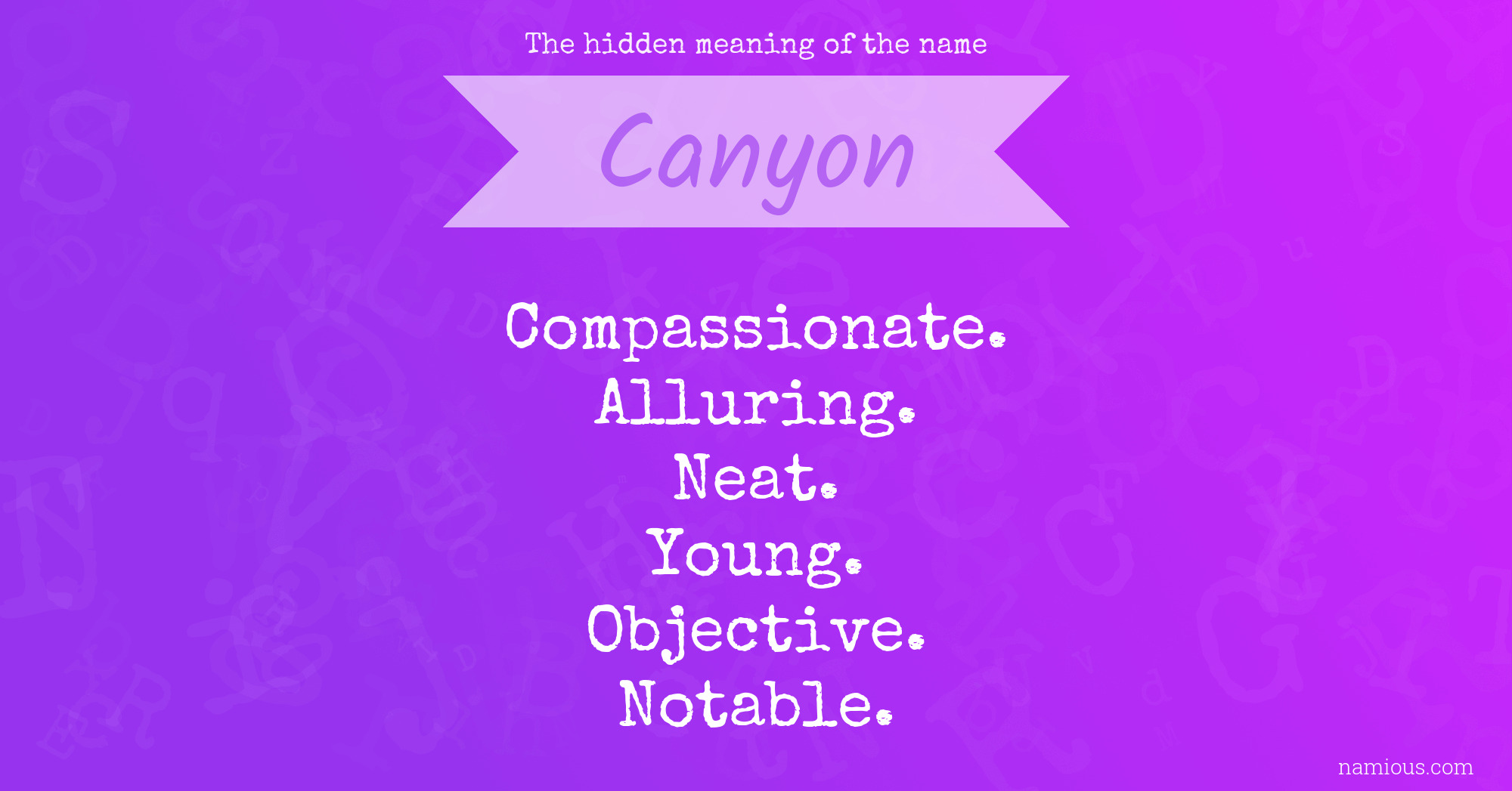 The hidden meaning of the name Canyon