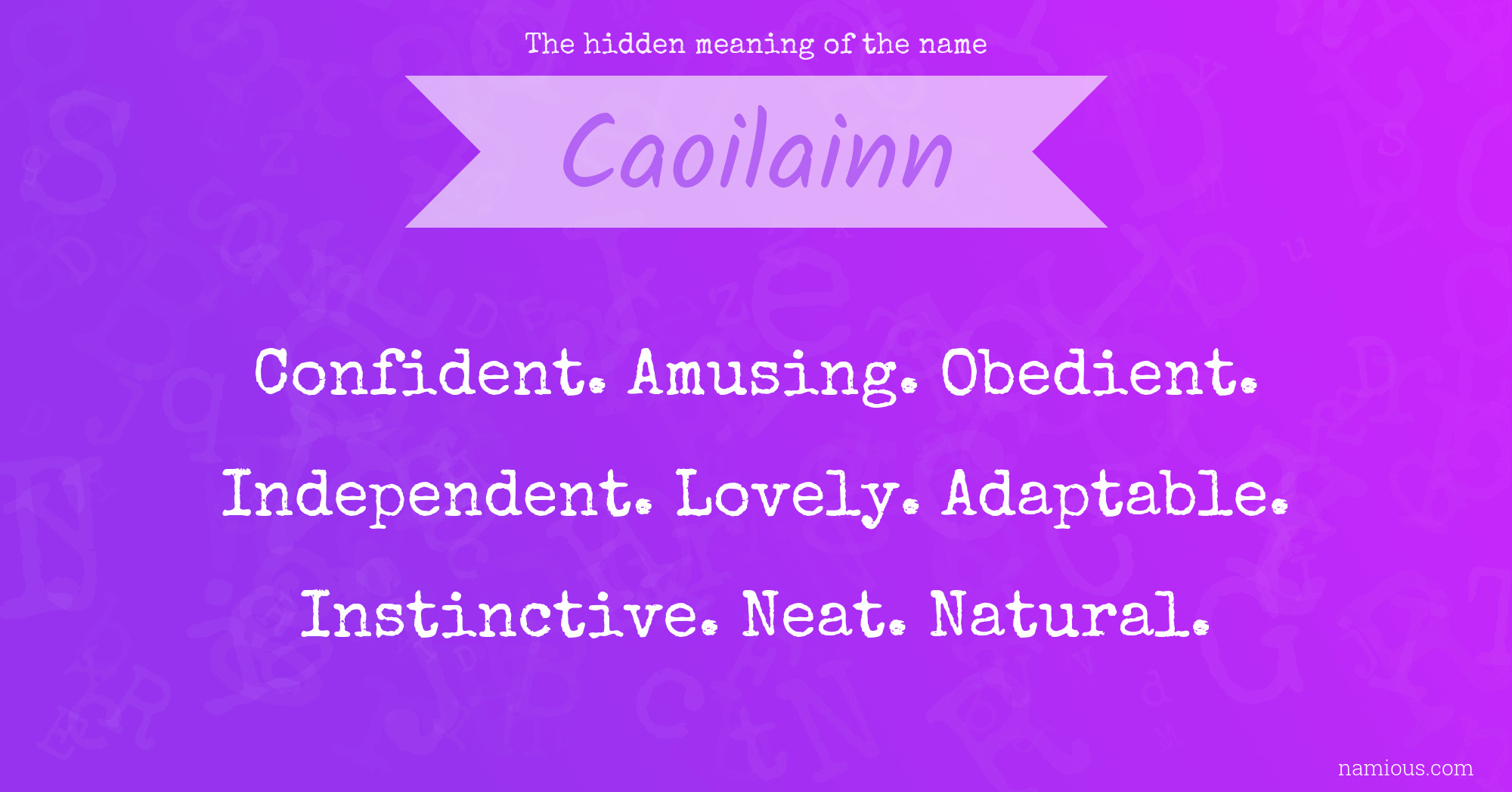 The hidden meaning of the name Caoilainn