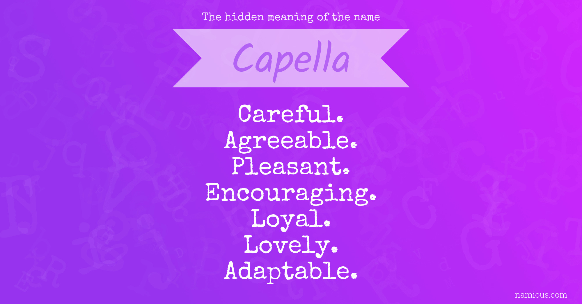 The hidden meaning of the name Capella