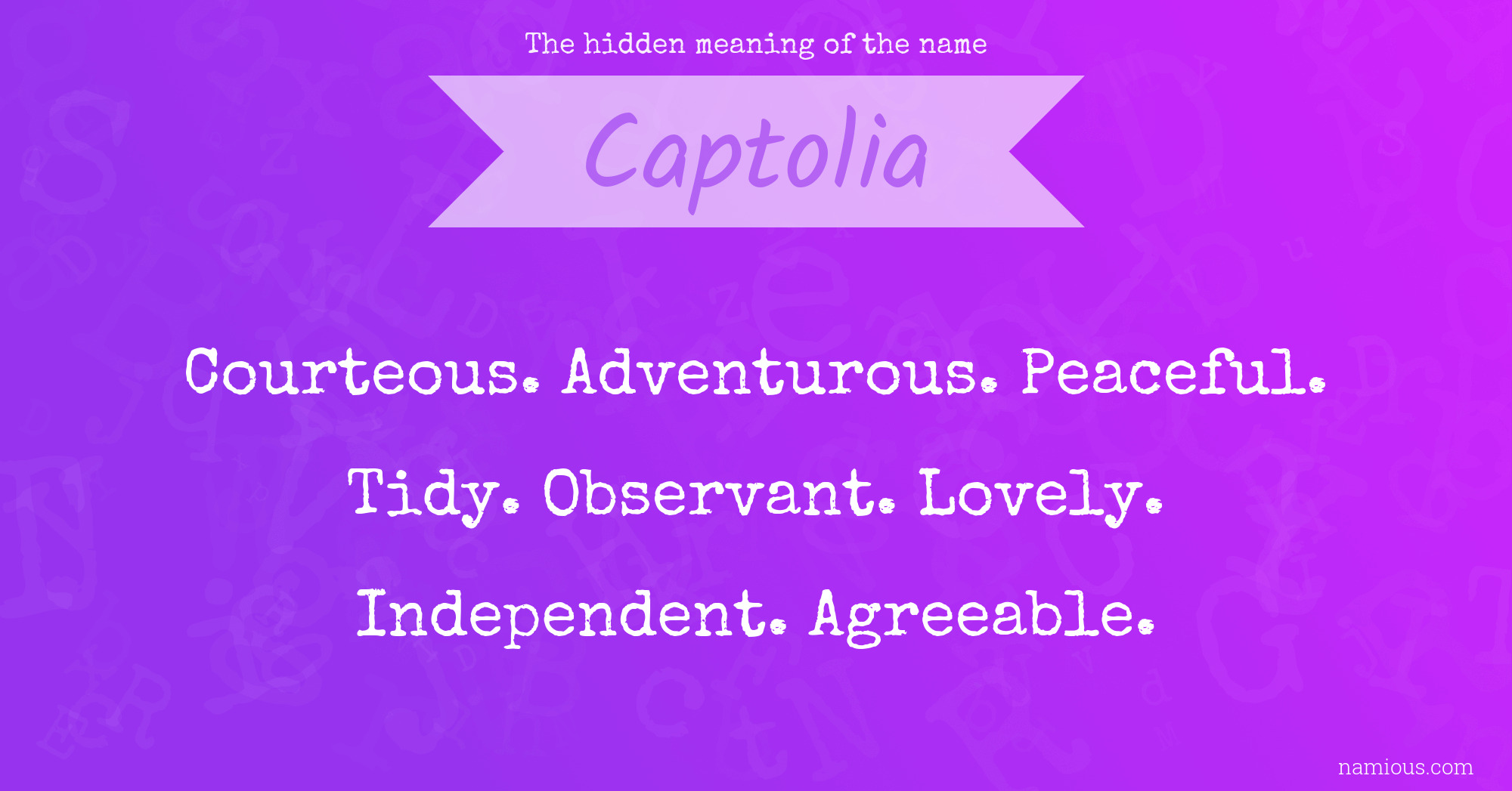 The hidden meaning of the name Captolia