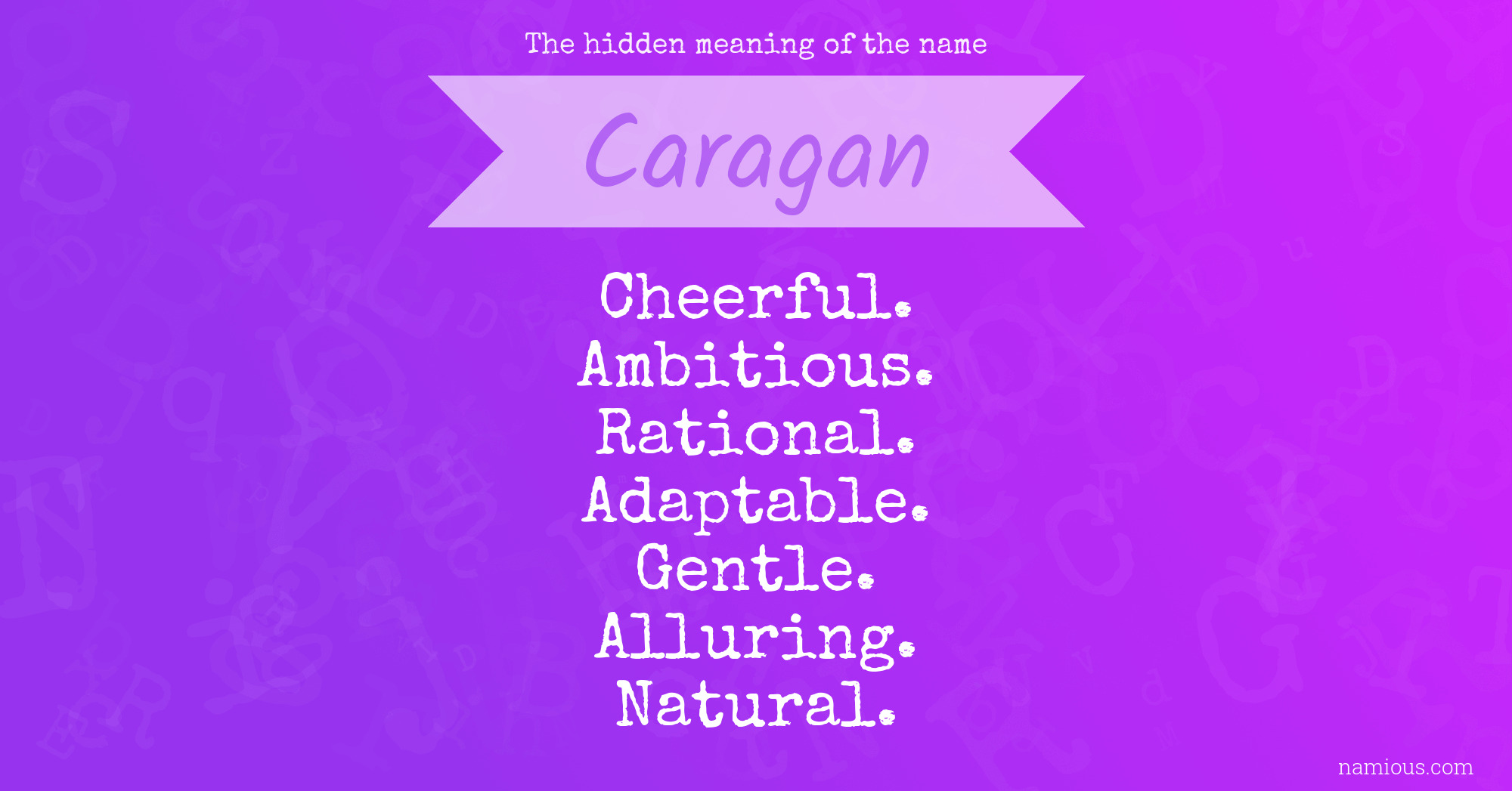 The hidden meaning of the name Caragan