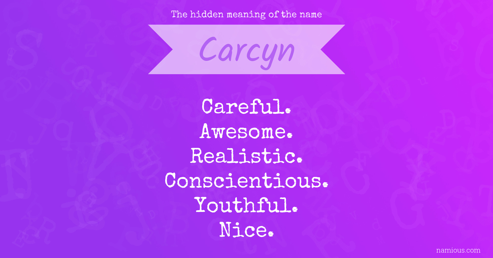 The hidden meaning of the name Carcyn