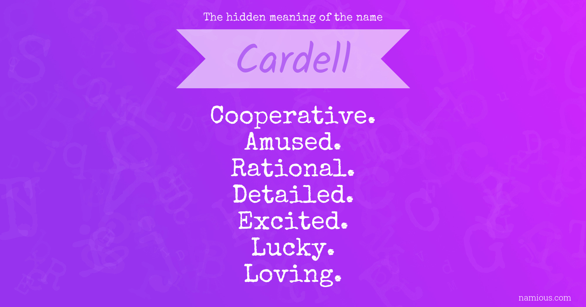 The hidden meaning of the name Cardell