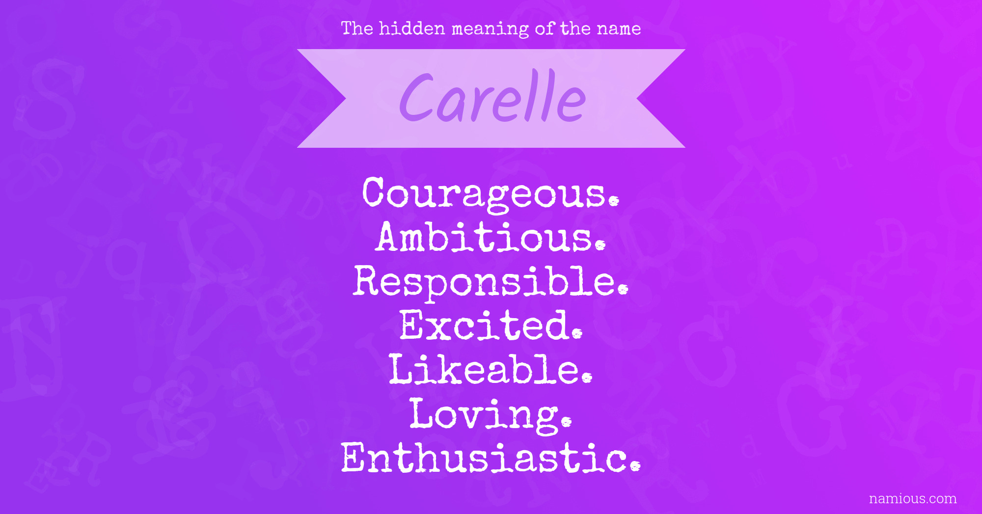 The hidden meaning of the name Carelle