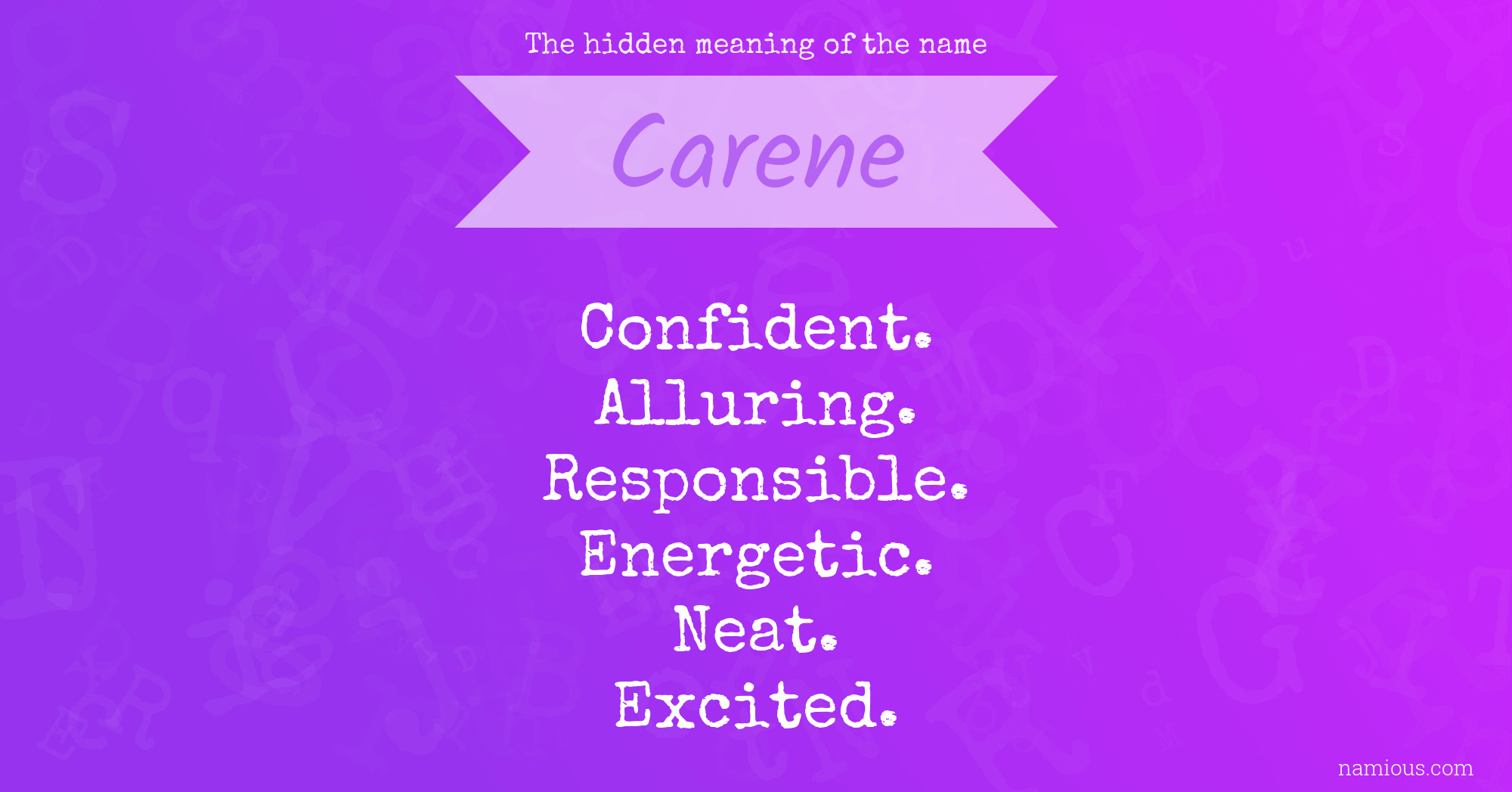 The hidden meaning of the name Carene