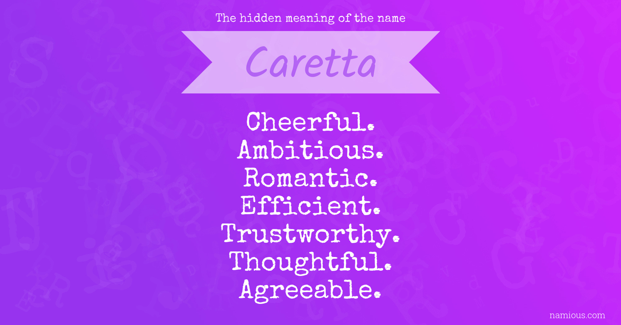 The hidden meaning of the name Caretta